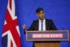 Le Premier ministre britannique Rishi Sunak s'exprime lors d'une conférence de presse à Downing Street, à Londres, le lundi 22 avril 2024. Sunak a promis lundi que les premiers vols d'expulsion du pays vers le Rwanda pourraient partir dans 10 à 12 semaines, tout en promettant de mettre fin à l'impasse parlementaire. sur une promesse politique clé avant les élections prévues plus tard cette année. (Toby Melville/Photo de piscine via AP)