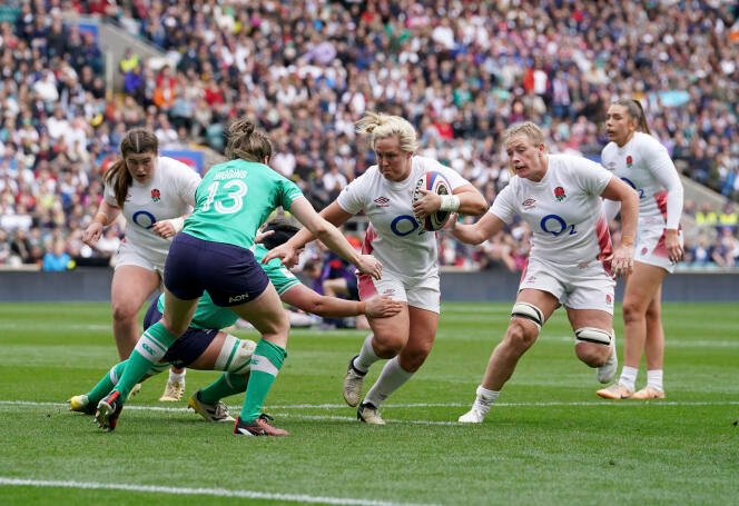 Six Nations : la France en 'finale' contre l'Angleterre, royaume du rugby féminin 2 Marlie Packer lors d'un match du Tournoi des Six Nations entre l'Angleterre et l'Irlande au stade de Twickenham, Londres, le 20 avril 2024.