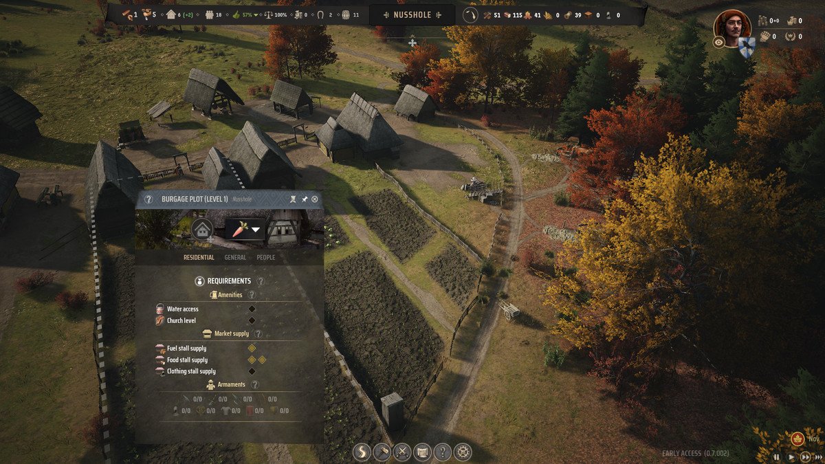 Exigences de mise à niveau du terrain de burgage de Manor Lords pour le niveau 2