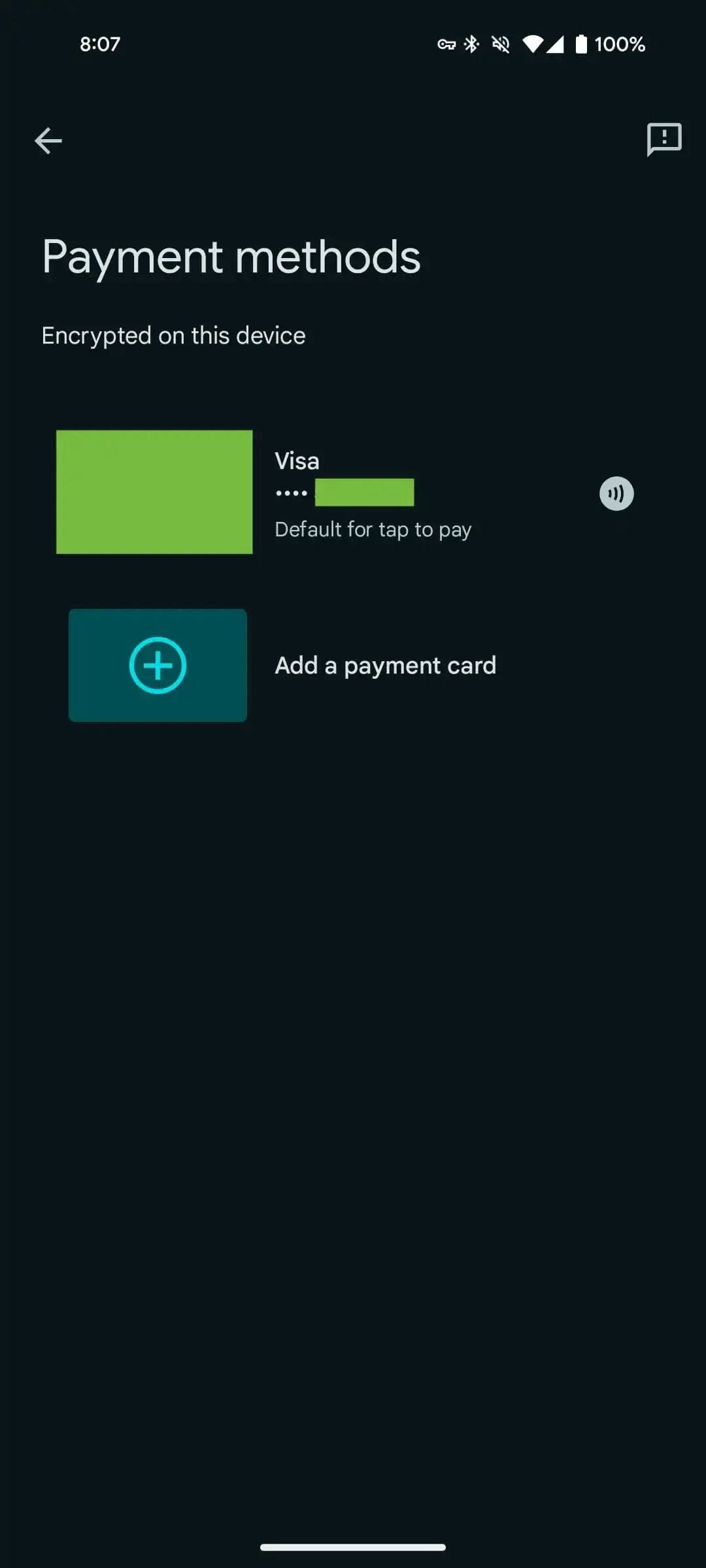 Modes de paiement du menu repensé de Google Wallet
