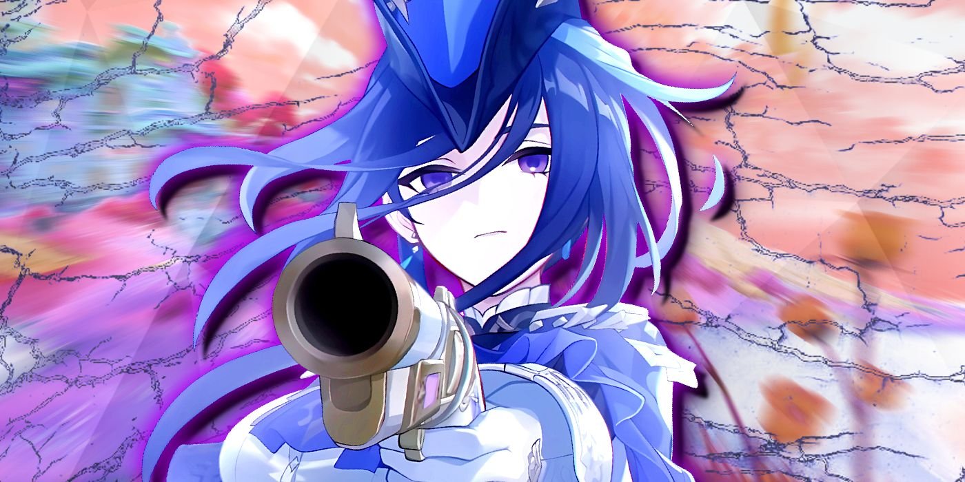 Clorinde de Genshin Impact vise un pistolet.