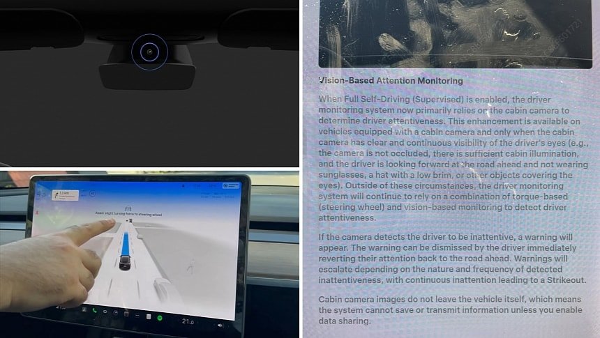Tesla déploie FSD V12.4 avec surveillance du conducteur par caméra et de nouvelles règles de suspension