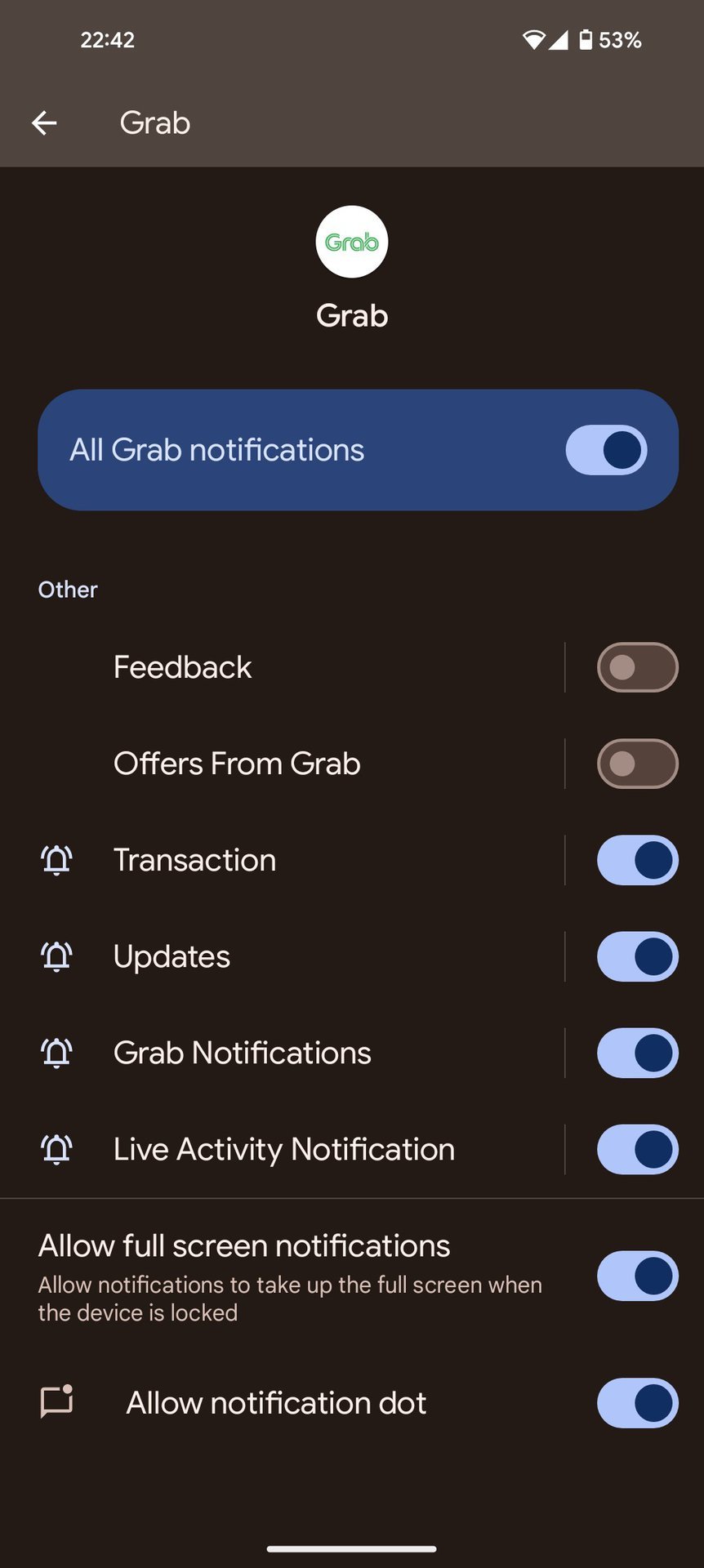 capture d'écran du canal de notification Android