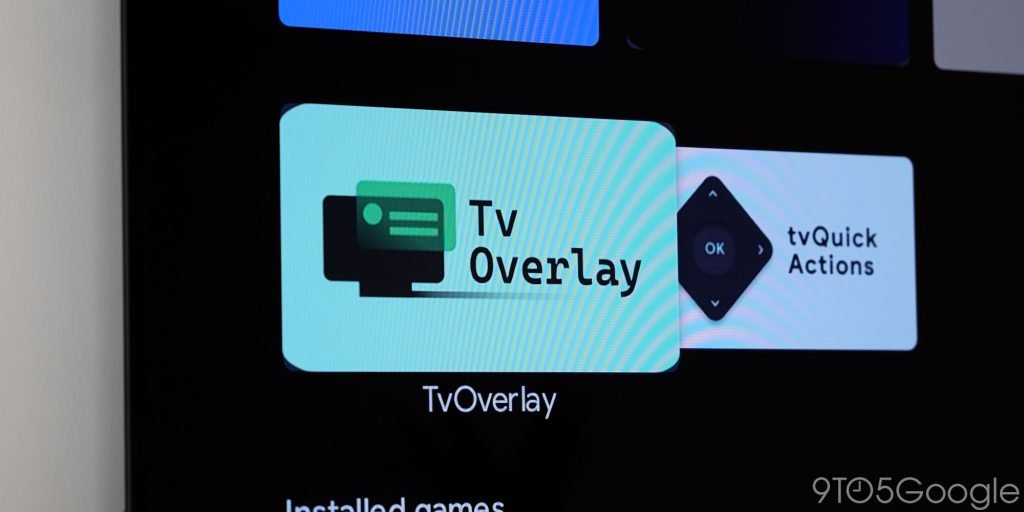 Application Android TV en superposition TV