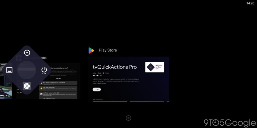 Applications TV Android - Actions TVQuick