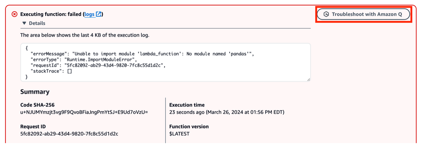 Figure 15 - Erreur Lambda