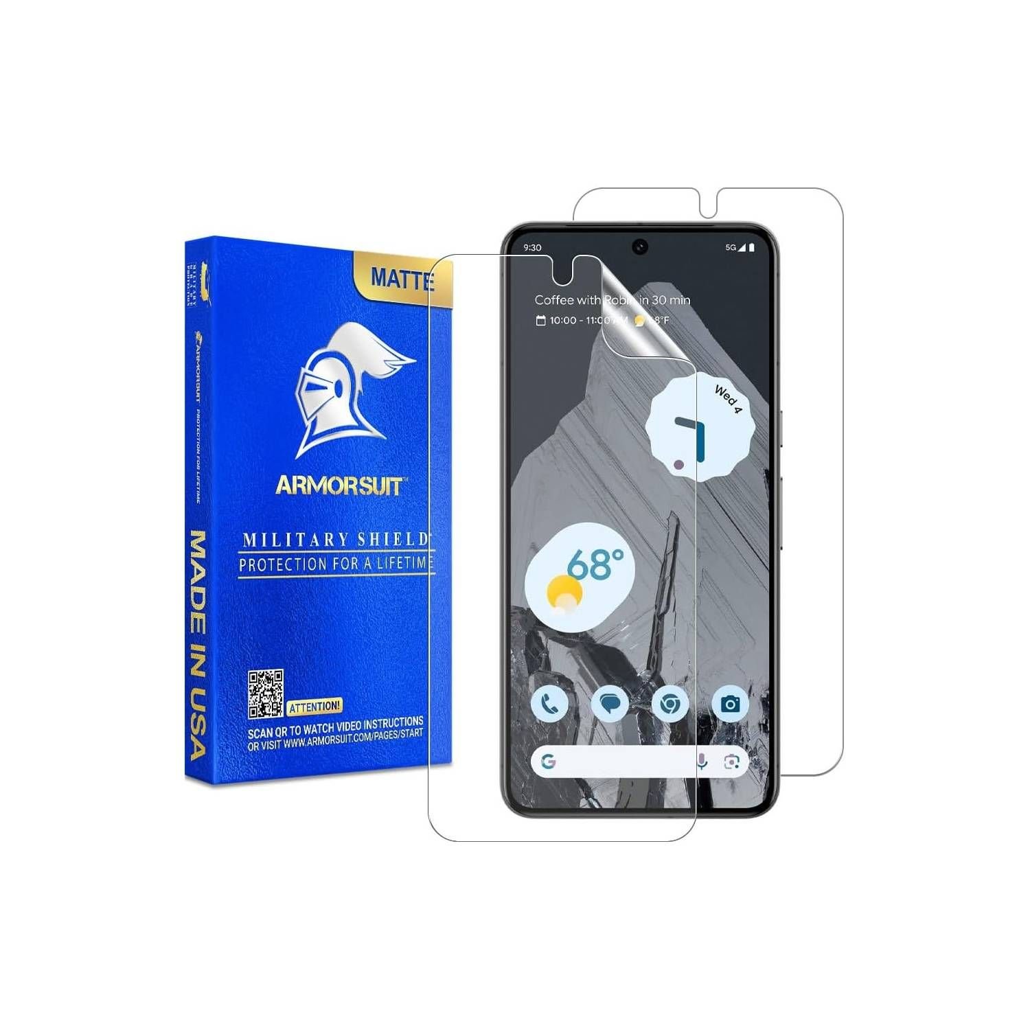 Film mat ArmorSuit Anti-Glare MilitaryShield pour Pixel 8 Pro sur fond blanc
