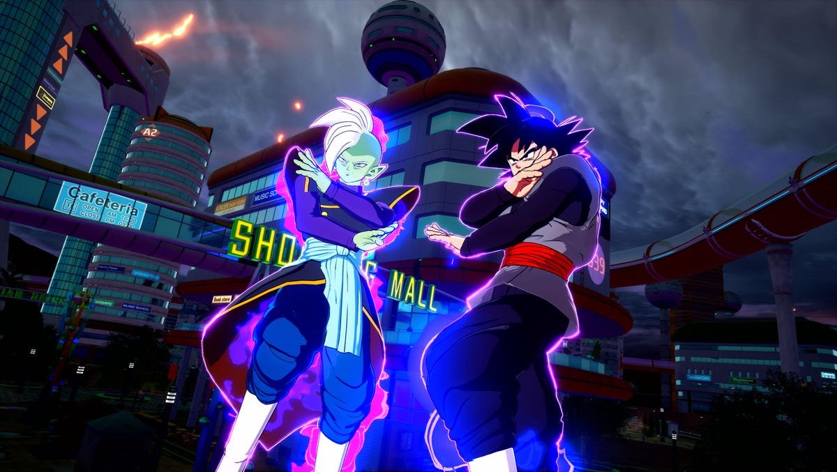 Deux personnages – Zamasu et Goku Black – croisent les bras de manière menaçante.