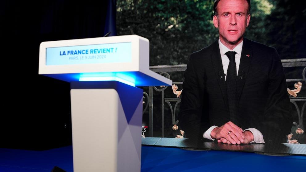 Le président français Macron convoque des élections législatives anticipées après sa défaite aux élections européennes