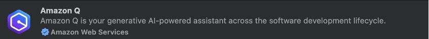 Carte d'application Amazon Q dans VS Code