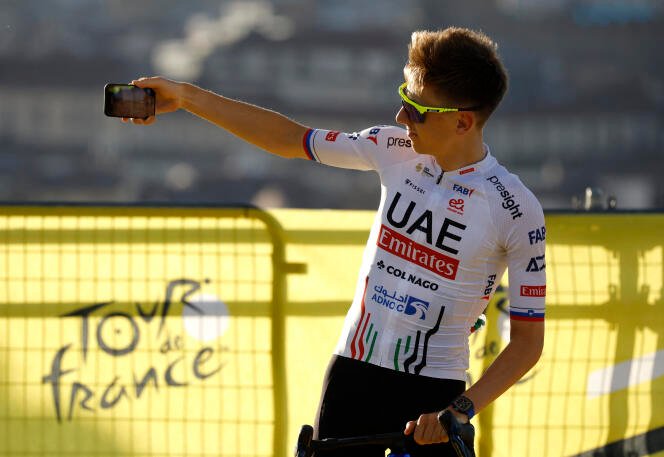 Le Slovène Tadej Pogacar, lors de la présentation des équipes du Tour de France, le 27 juin 2024, à Florence (Italie).